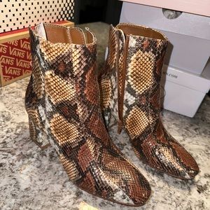 Chinese laundry snakeskin booties